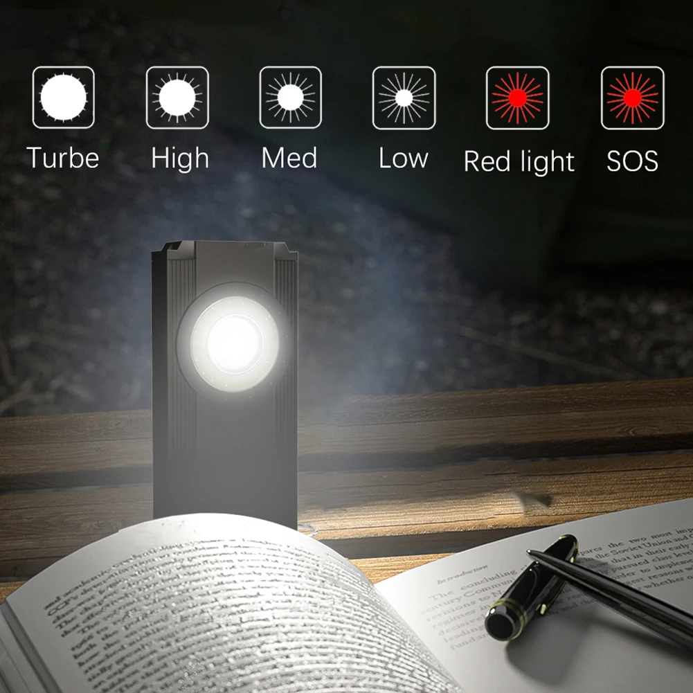 

COB Pocket Flashlight Mini 300LM Portable Light 6 Lighting Modes Rechargeable IPX4 Waterproof 300mAh Battery Camping Accessories