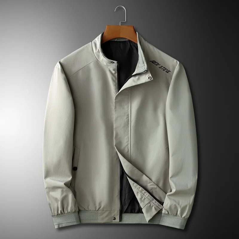 

New High Quality Plus 2023 Size XL-8XL Loose Casual Jackets for Men Spring Stand Collar Zipper Oversized Jacket Fat Guy Clothing