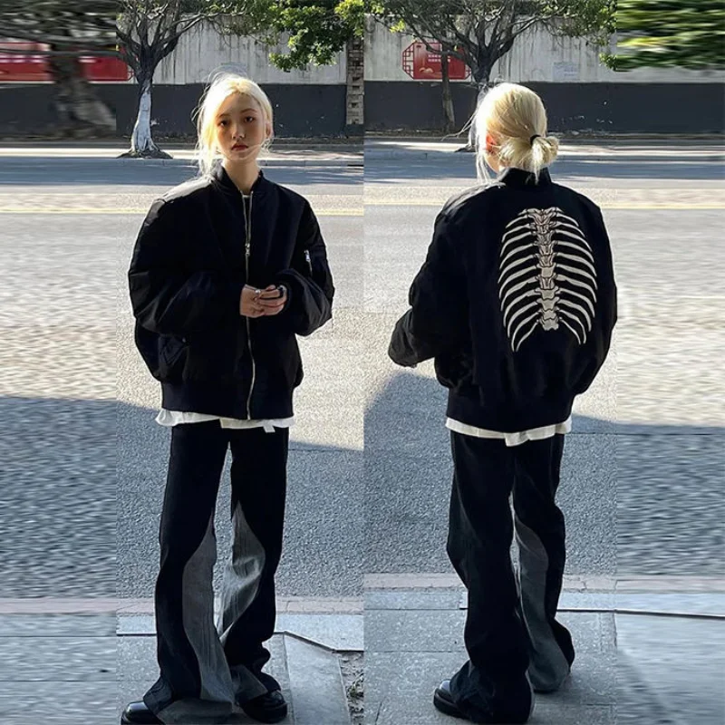 Винтажные куртки куртка-бомбер женская черная модель осенняя крутая верхняя