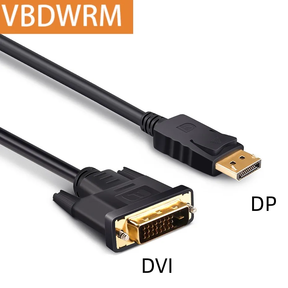 

DP to DVI Converte Cable Display-port In DVI Out Connection Adapter 1080P 3D for HDTV PC HP Dell Projector 6ft 1.8m 1m 0.5m