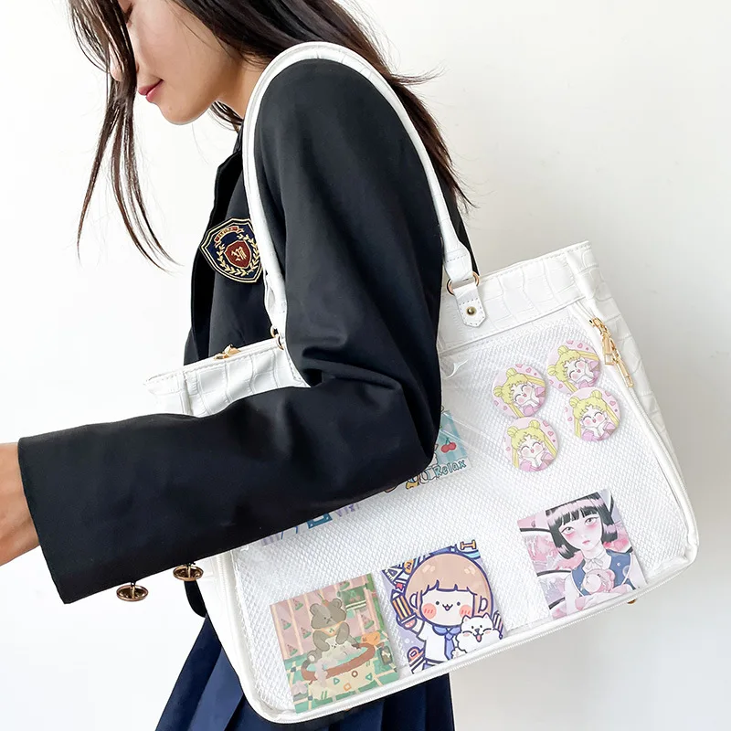

Crocodile Pattern Double sided Pain Bag Elegant Ribbon Handheld One Shoulder Large Capacity Backpack Bar Bag Women's Bag