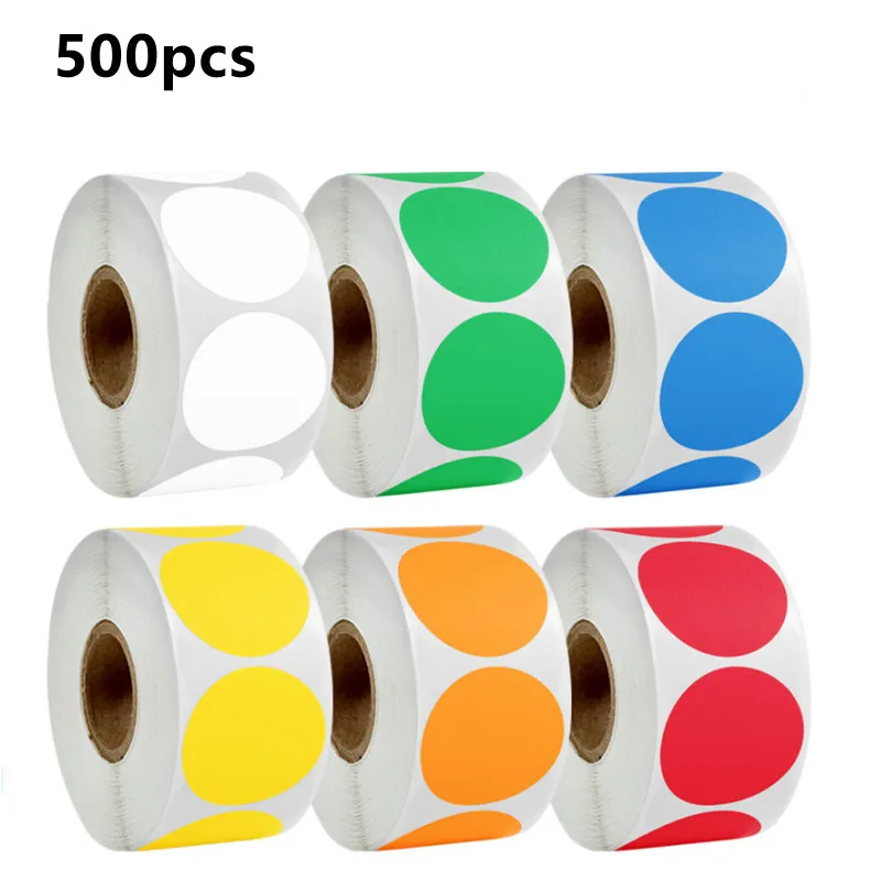 500 Шт. Круглые Бумажные Наклейки В Форме Сердца 1 Дюйм Красочные Этикетки Ручной
