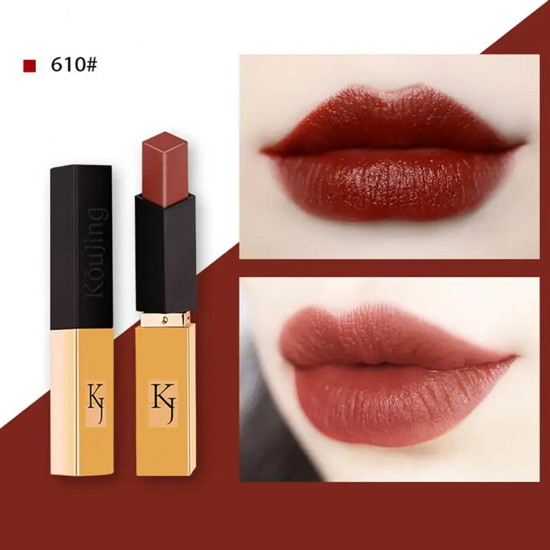 Тонкая матовая золотистая губная помада матовый квадратный блеск для губ