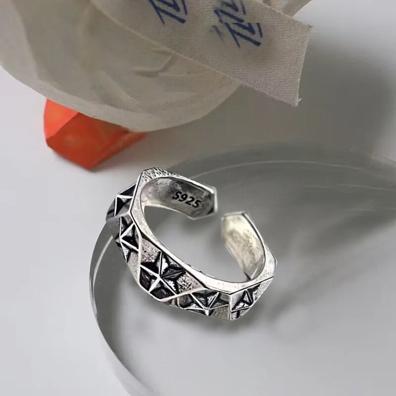 

Hot Sale New Fashion Silver Star Ring Female Adjustable Ring Wholesale Jewelry Gift