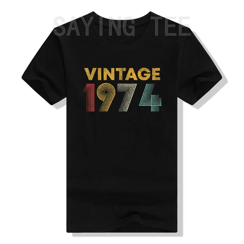 

Vintage 1974 49th Birthday Gift Men Women 49 Years Old T-Shirt Born In 1974 Clothes Sayings Quote Graphic Tee Tops Mama Presents