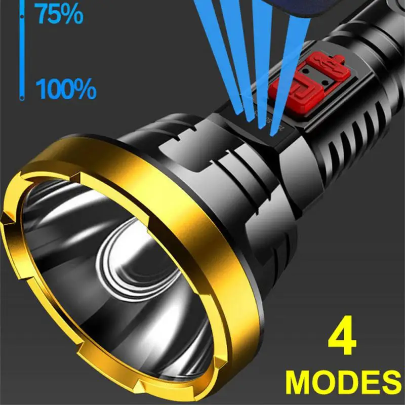

Portable Plastic Strong Light Flashlight USB Charging LED Ultra Bright Long Range Home Outdoor Handheld Lighting Flashlight