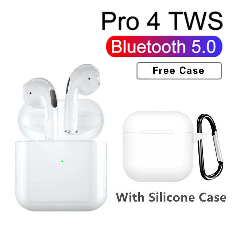 

New Pro 4 Earbuds Bluetooth Earphones 5.0 Mini Earpoddings Wireless Headphones Fone and box For Drop Shipping Wholesale Headsets
