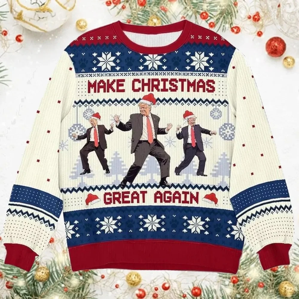 Trump Christmas Ugly Sweater Vance Make Great Again