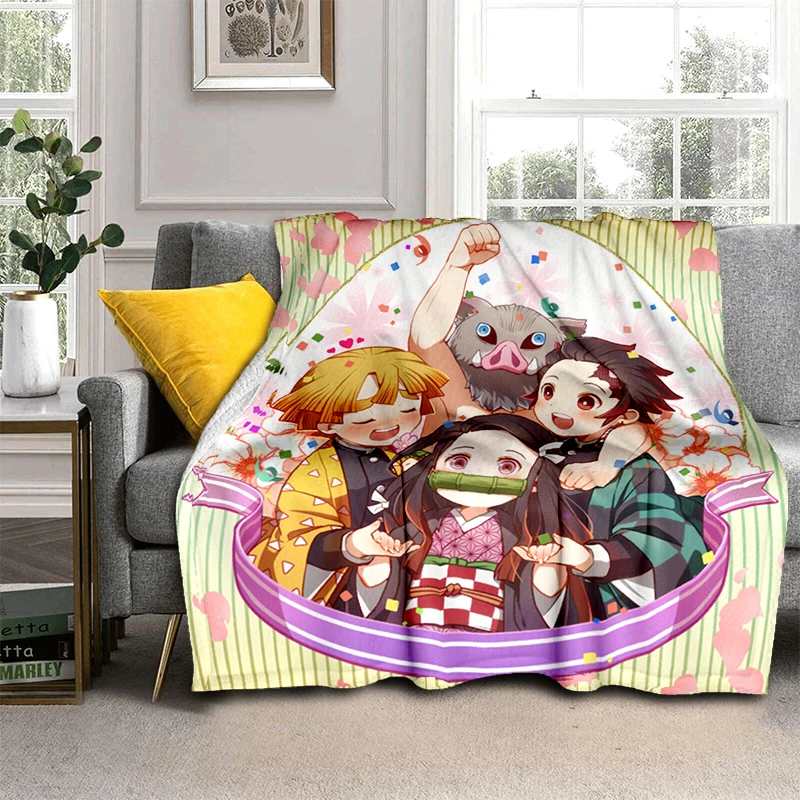 

Demon Slayer Soft Plush Sofa Bed Throwing Cartoon Picnic Blankets Modern Flannel Blanket Cover Gedruckt Bettdecke Geschenk