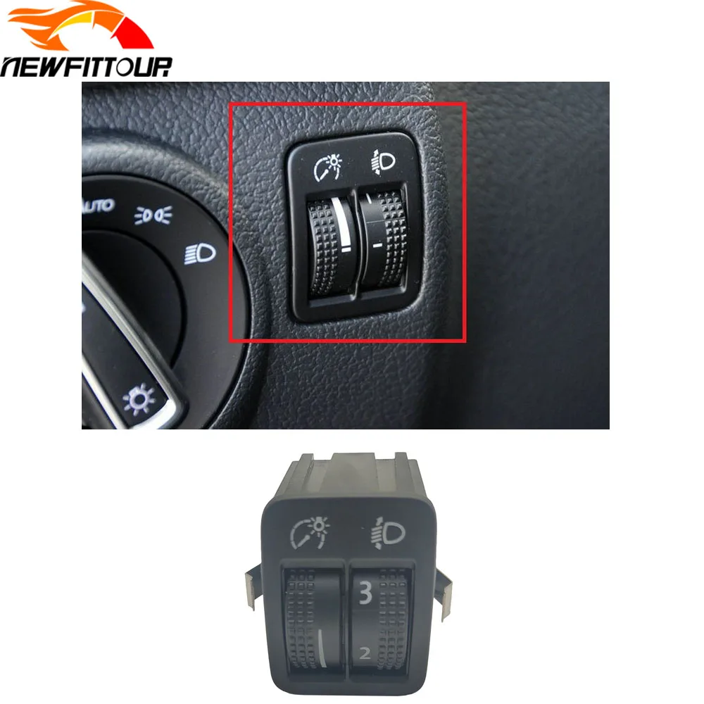 

Регулятор яркости приборной панели автомобиля, переключатель управления регулировкой фары для VW Tiguan 2008-2015, автомобильные аксессуары