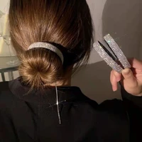 luxury rhinestone headbands shiny hairbands ponytail holder headwear for women braiding hair accessories jewelry hair loop clip