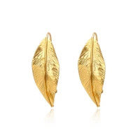 earrings for women 2021 leaf monstera jewelry woman earring gold plated filled bijouterie female leaves gift fashion piercing