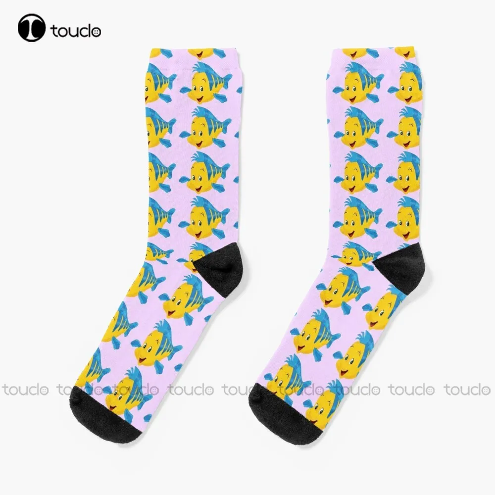 

Flounder Pattern Socks Running Socks Womens Street Skateboard Socks 360° Digital Print Comfortable Best Girls Sports Funny Gift