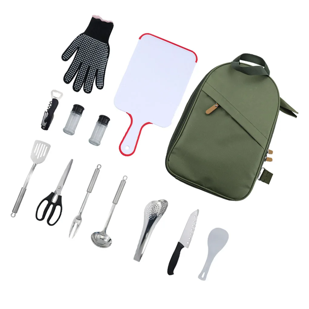 

Набор кухонной посуды для кемпинга, барбекю, походов, 12 шт.