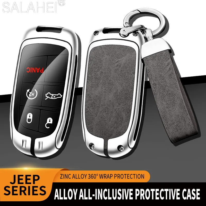 

Zinc Alloy Car Key Case Cover Shell For Jeep Wrangler Patriot Compass Grand Cherokee Renegade WK2 KL BU MP Keychain Accessories