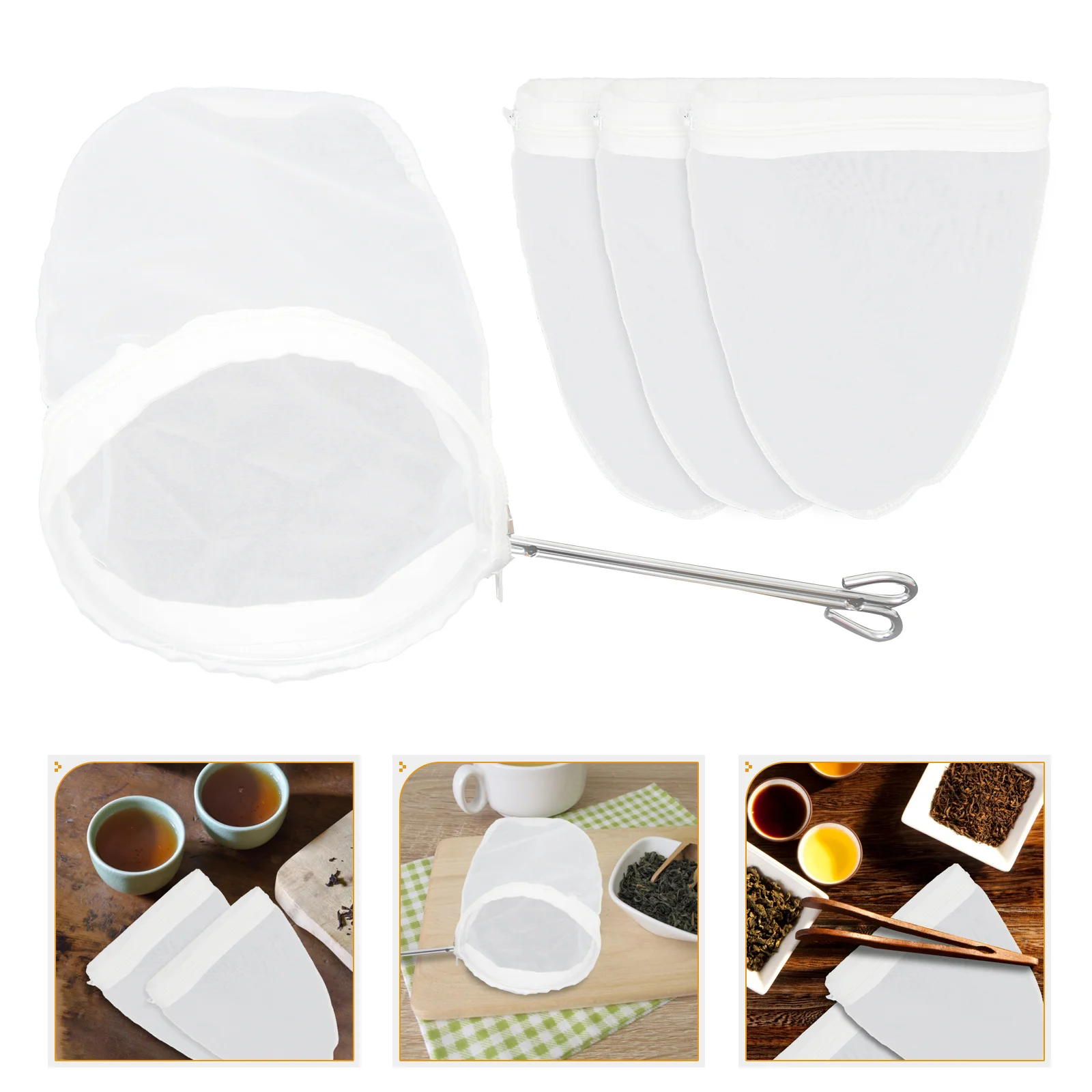 

Strainer Bag Filter Mesh Yogurt Sievecheesecloth Toufu Jelly Cocktailfor Sieves Kitchen Handheldspoon Pouch Cotton Tea