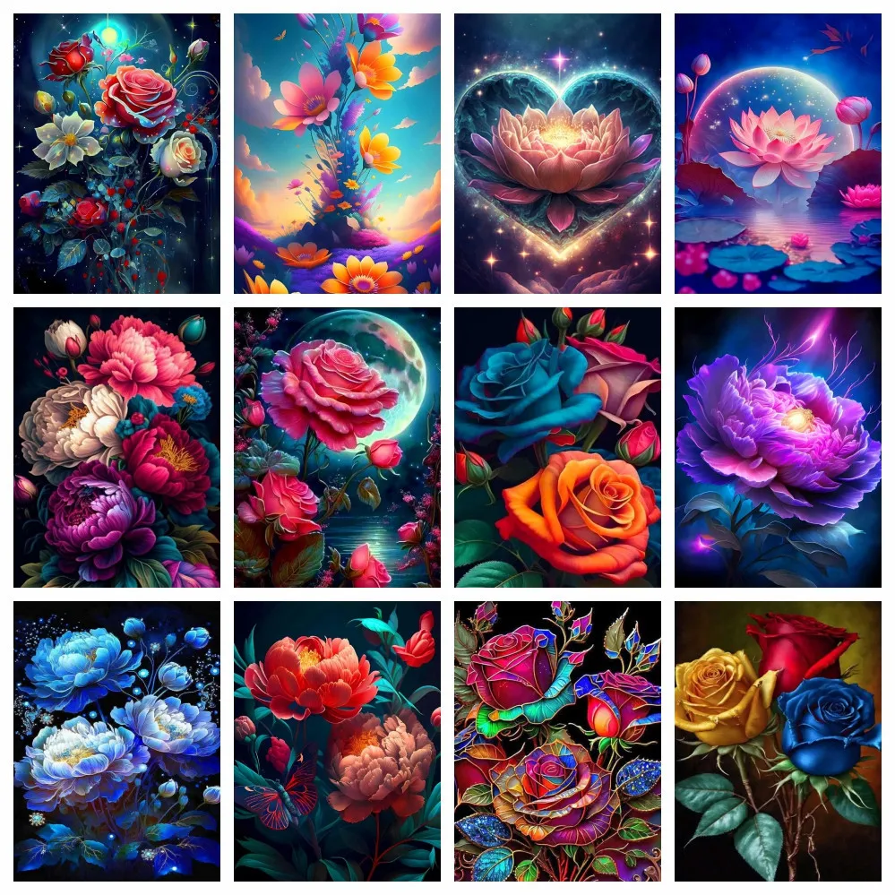 Алмазная живопись AZQSD 5d искусственная вышивка распродажа цветочный домашний