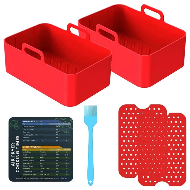 

SEWS-Silicone Pot For Ninja Dual Air Fryer, 7Pcs Ninja Dual Air Fryer Accessories, Ninja Air Fryer Silicone Liners