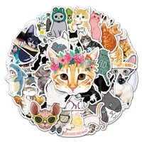 50pcs kawaii cute cat stickers photo frame decoration idol card scrapbooking diary diy hand account stationery stickers