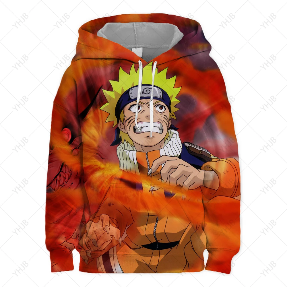 

New Naruto Hoodie Casual Kids Fashion Sweatshirt 3D Print Street Boys and Girls Cool Casual Kakasi Nine Tail Top