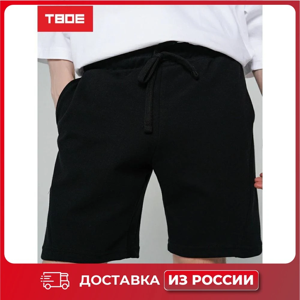 Шорты TBOE мужские 83% Хлопок 17% Полиэстер черный | Мужская одежда