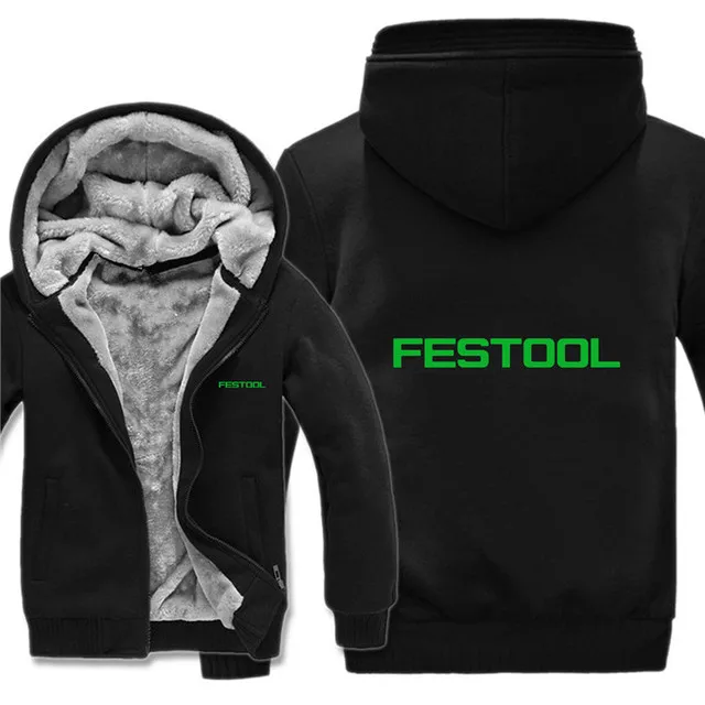 2022 NEW Festool Thickened Fleece Winter Men's Jacket Warm Jacket Slim Casual Down Coat Sports Jacket Thickened Jacket