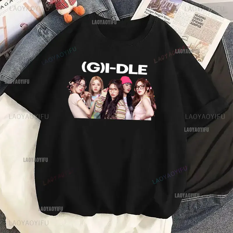 Фото Женская уличная одежда в стиле K-POP, повседневная мужская футболка в стиле Харадзюку с короткими рукавами, футболка в Корейском стиле для девушек, модель 2024 года, Y2k №5