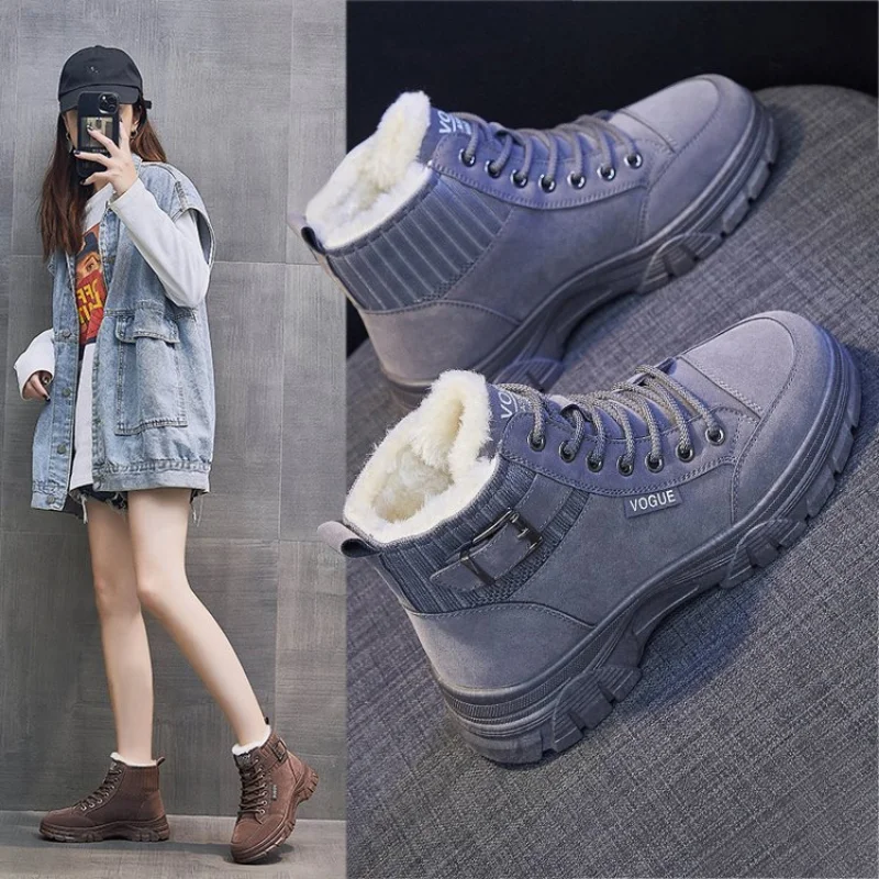 

BCEBYL новые модные хлопковые сапоги, зимние сапоги, толстые и бархатные сапоги с круглым носком, повседневные кроссовки, теплые женские ботил...