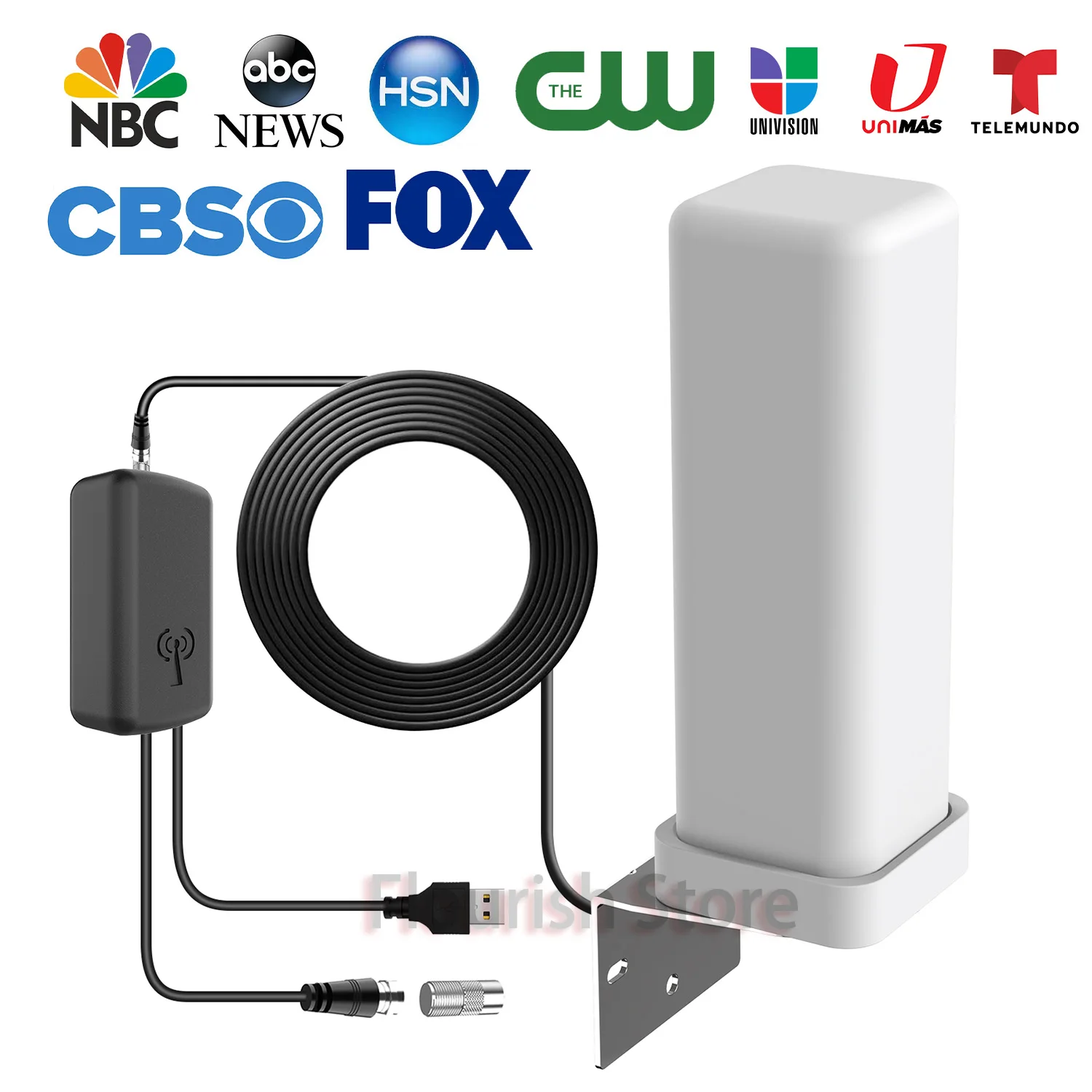 6000 Miles HD 4K Digital Outdoor TV Antenna Booster Amplified HDTV Signal Range