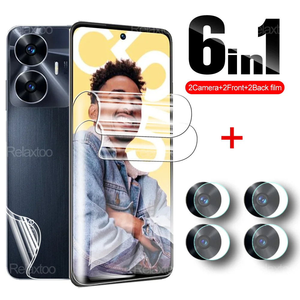 

For Realme C55 4G 6.72'' 6in1 Front Back Hydrogel Film Realmi Realmy C 55 55C RealmeC55 RMX3710 2023 Lens Glass Screen Protector