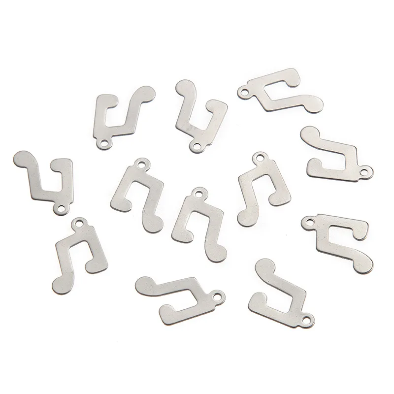 Seasha 100pcs/bag 19*11mm Stainless Steel Jewelry Making Musical Note Charming Pendants for DIY Findings Accessories