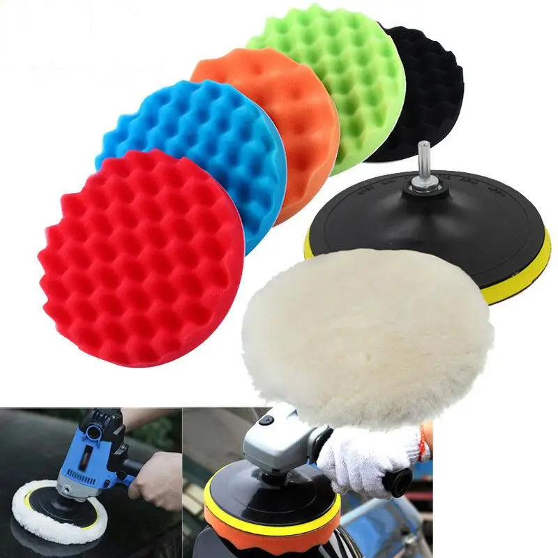 

8Pcs/Set Car Polishing Pad 3/4/5/6/7 inch Sponge Buffing Waxing Boat Car Polish Buffer Drill Wheel Polisher Removes Scratches