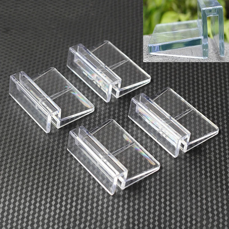 

4Pcs 6/8mm Aquarium Tank Clear Plastic Clips Glass Cover Strong Support Holders
