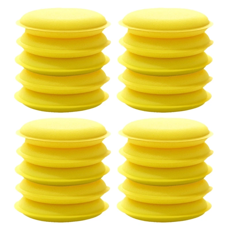 

20Pcs Car Wax Applicator Round Shaped Sponge Waxing Polish Foam Ultra-Soft Pads for Clean In Stock Cleaning Tool Drop ship