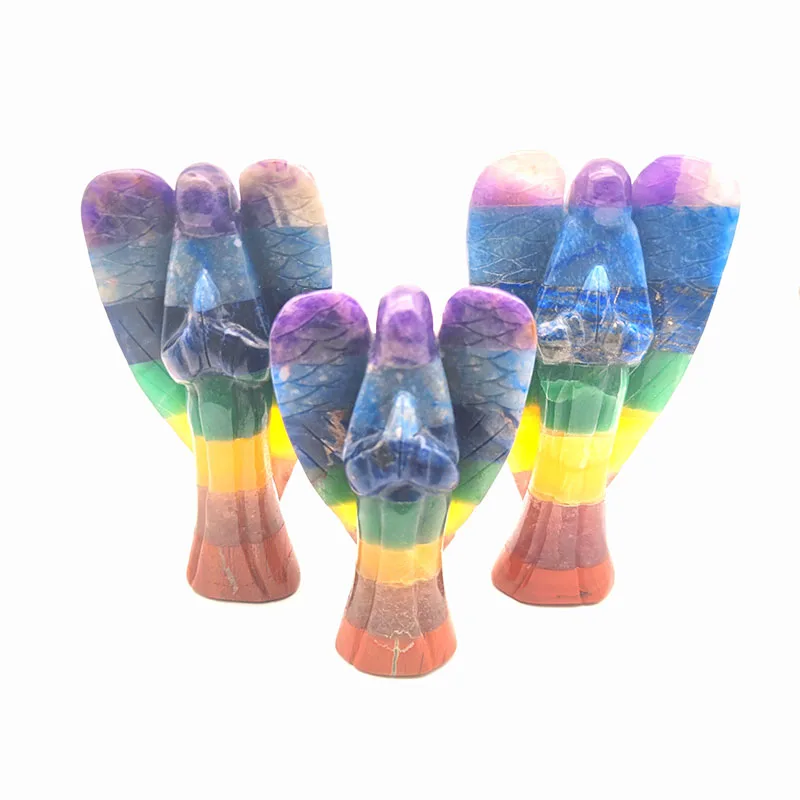 

Natural Crystal Folk Crafts Hand Carving Different Materials Angel Sculpture 12cm 14 cm Healing Stone For Home Decoration FGH