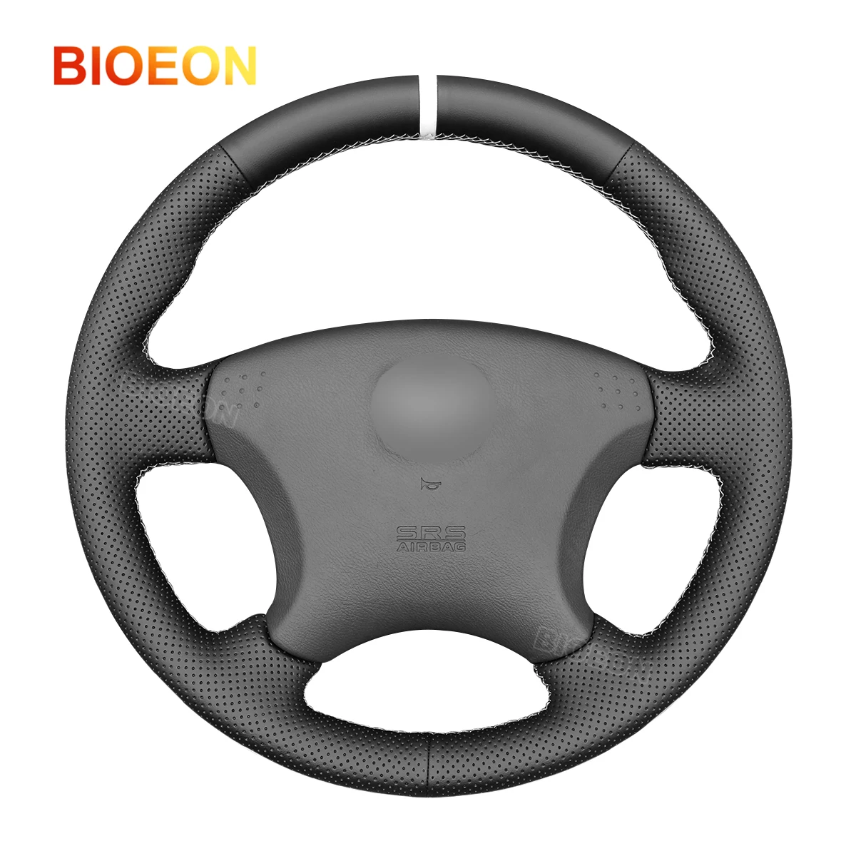 

BIOEON Black PU Artificial Leather Steering Wheel Cover Wrap for Honda Civic 7 2003 2004 2005