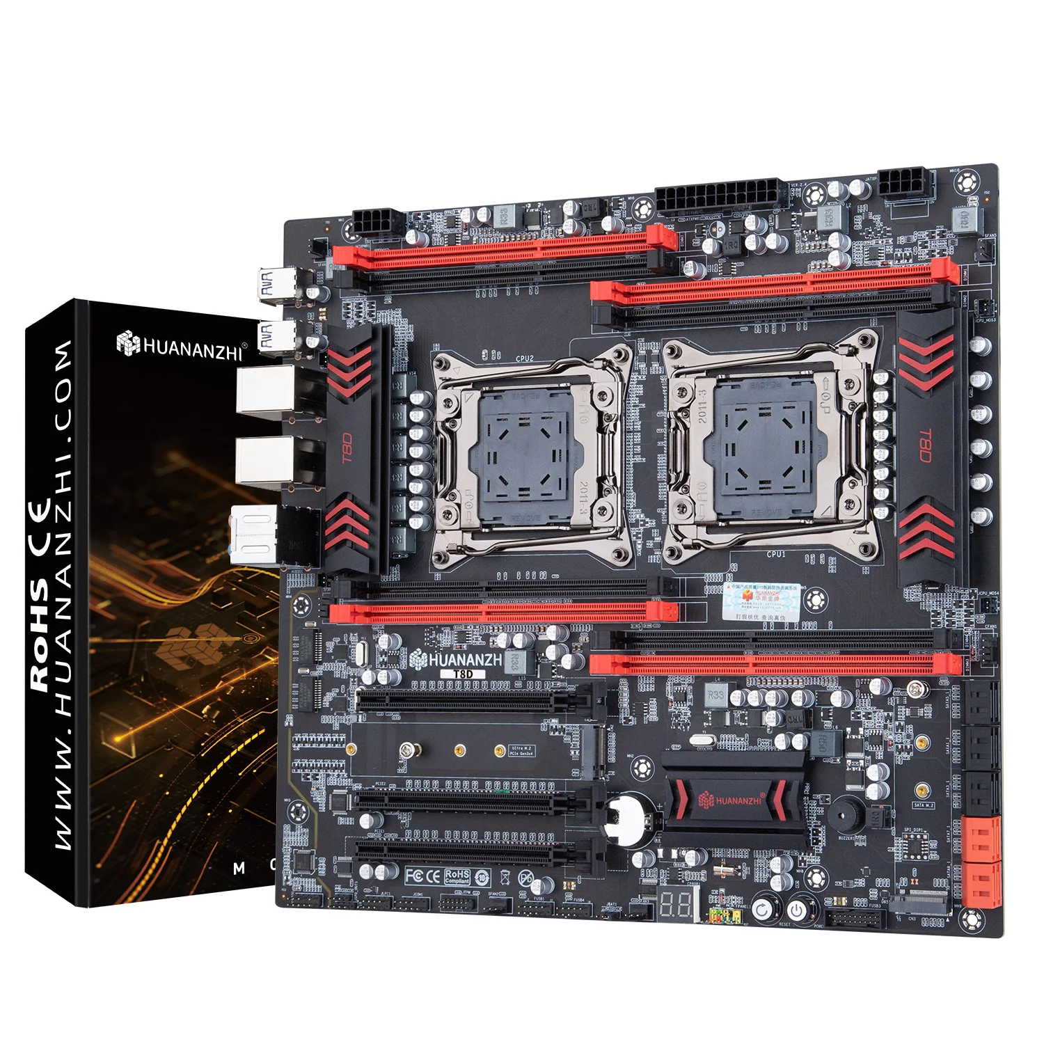 HUANANZHI T8D LGA 2011-3 материнская плата Intel Dual с XEON E5 2678 V3 * 2 8*16 ГБ DDR3 RECC память