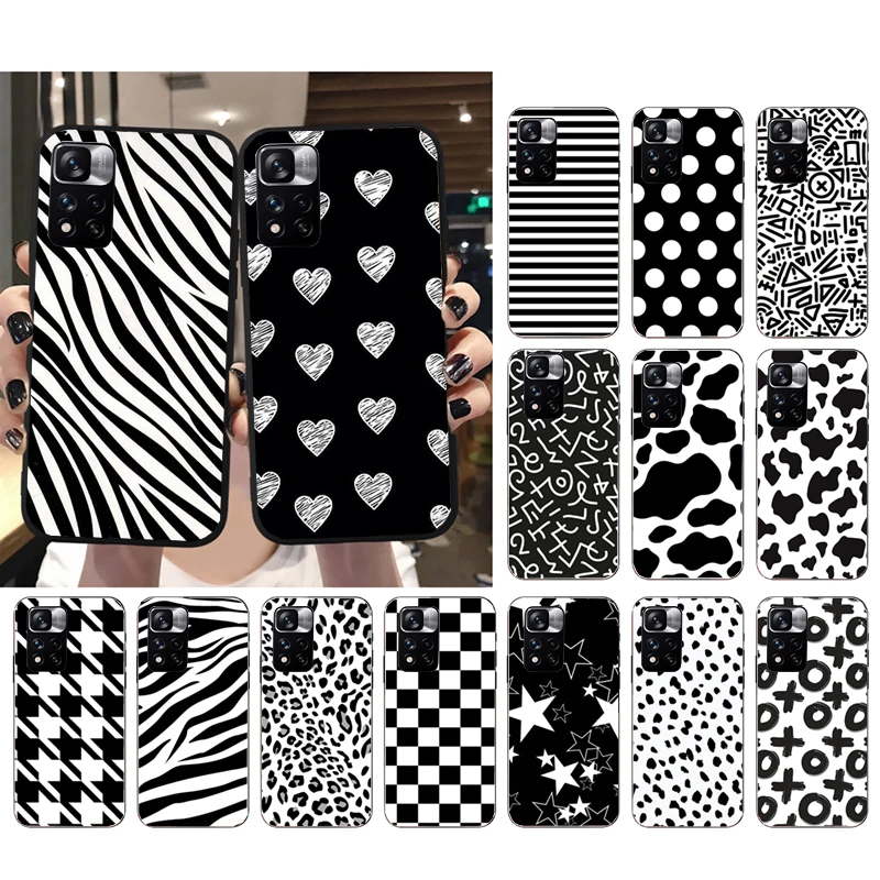 

Phone Case For Xiaomi Redmi Note 12Pro 11 11S 11T Pro 10 9Pro Note10S Redmi 10 9 10C 9C Cow zebra Leopard Black Art Case