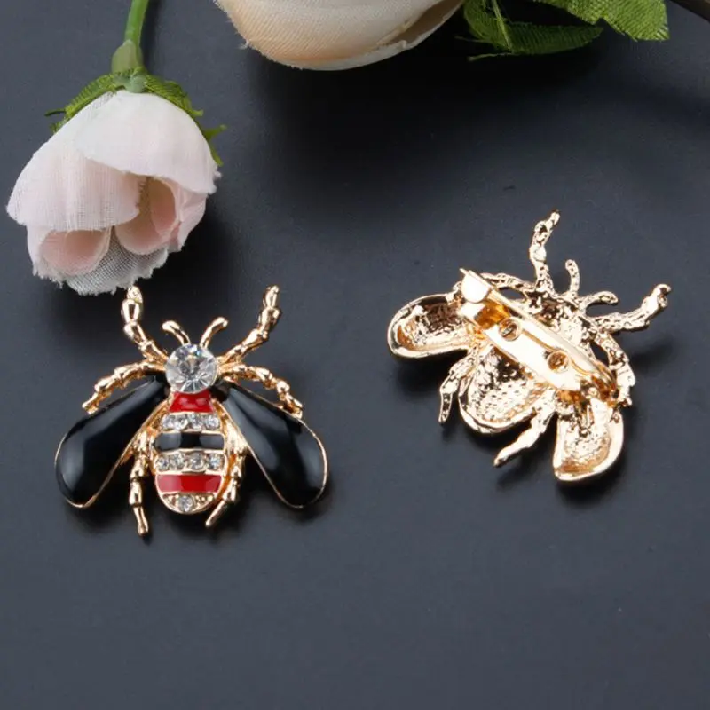 Эмалированная брошь в виде пчелы стразы булавка жука изысканное украшение для