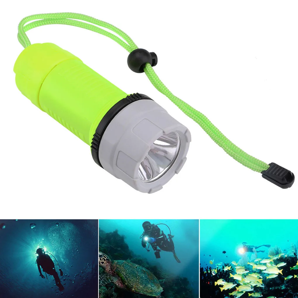 

Super Bright Diving Flashlight with Rope Waterproof Torch Handheld Lamp Underwater Light Lantern Working Accessories