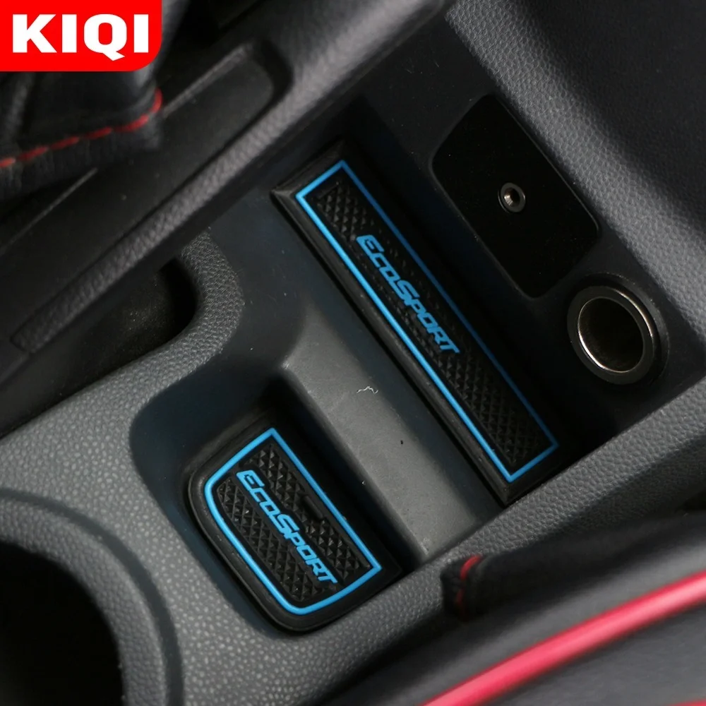 

Rubber Mat Door Mat Anti-slip Cup Pad Interior Decoration Accessory Styling Gate Slot Pad Interior for Ford Ecosport 2012-2017