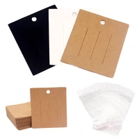 50pcslot 67 5cm blank krafts paper card hair clips hairpins packaging cards for diy hair jewelry display cardboard tags