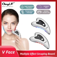 ckeyin electric gua sha board facial massager led light vibration heating massage scraping face lifting firming beauty machine