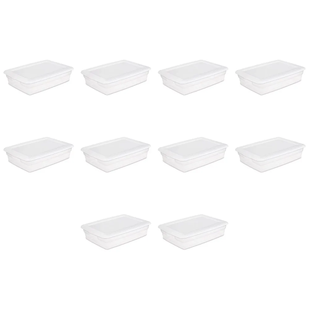 

28 Qt. Storage Box Plastic, White, Set of 10 Organizadores es Organizador