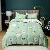 cartoon frog bedding set 3d print home kawaii decor animal duvet cover single queen double bed quilt cover for bedroom bedspread