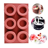 6 even silicone mold cup cake cake mold round cup candle muffin cup mold hollow flow heart mold aromatherapy kitchen tools