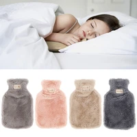 cute pvc stress pain relief therapy hot water bottle bag with knitted soft cozy cover winter warm heat reusable hand warmer
