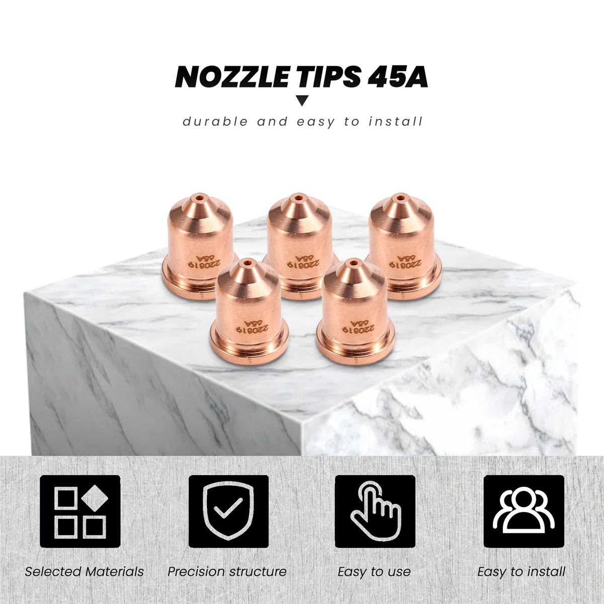 10шт 220819 Насадки 65А подходят для расходных материалов плазменной резки Powermax 65/85/105