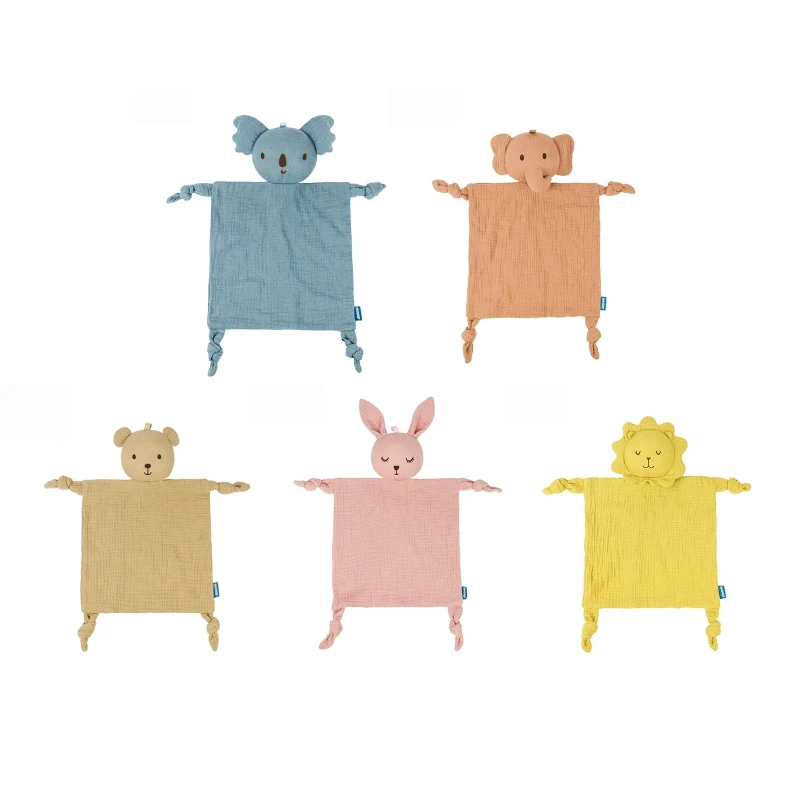 

Baby Security Blanket Soothe Appease Towel Soft Cotton Gauze Animal Doll Teething Bib Infants Comfort Sleeping Nursing QX2D