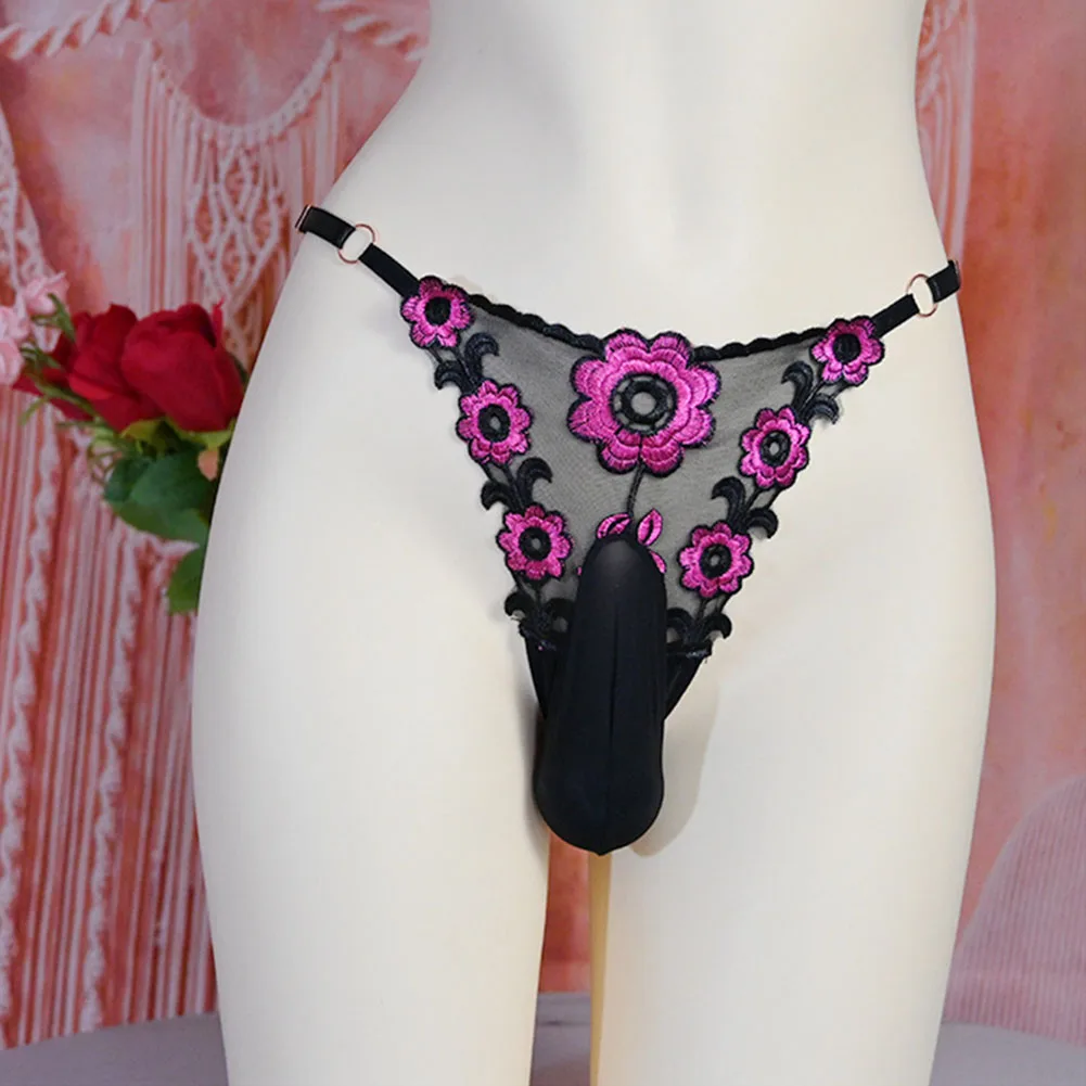 Мужское кружевное белье Sissy эластичные стринги трусы с выпуклым мешочком для